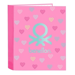Carpeta Folio 4 Anillas 35mm Lomo Ancho Benetton "heart"