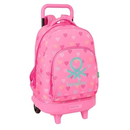 Mochila Grande Con Ruedas Compact Extraíble Benetton "heart"