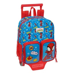 Mochila 232 Bolsillos Frontales+carro 805 Spidey