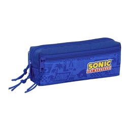 Portatodo Triple Pequeño Con Goma Elástica 22cm Sonic