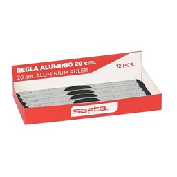 Expositor 12 Uds. Regla Aluminio 20cm Safta