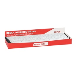 Expositor 12 Uds. Regla Aluminio 30cm Safta