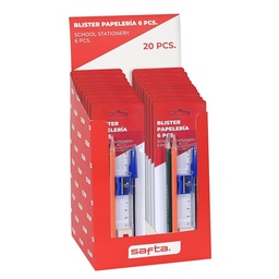 Expositor 20 Uds. Blister Papeleria 6 Pcs Safta
