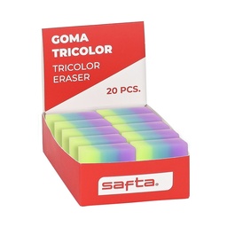 Expositor 20 Uds. Goma Pvc Tricolor Safta