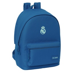 Mochila Doble Para Portátil 15,6"+usb Real Madrid Chica Azul