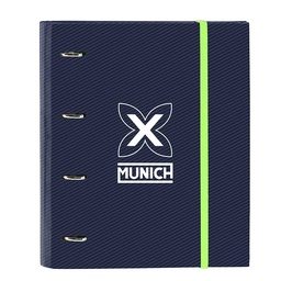 Carpeta 4 Anillas 35mm Con Recambio Munich "blue Indigo"