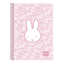 Libreta Cuarto 80 H. Tapas Duras Miffy "flores"