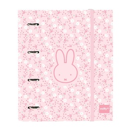Carpeta 4 Anillas 35mm Con Recambio Miffy "flores"