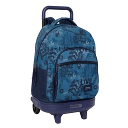 Mochila Grande Con Ruedas Compact Extraíblesimple Safta "new Edition"