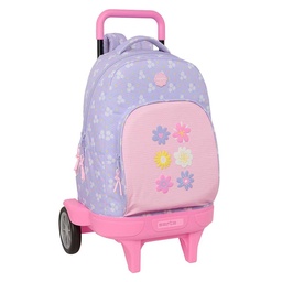 Mochila Grande Con Ruedas Compact Evolution Extraíble Safta "bouquet"