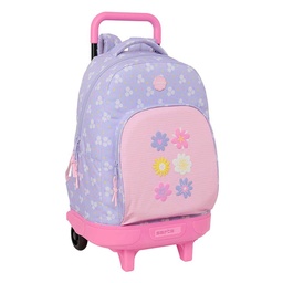 Mochila Grande Con Ruedas Compact Extraíble Safta "bouquet"