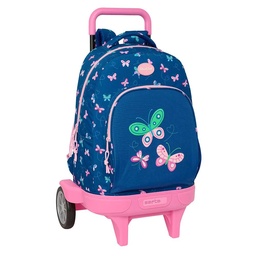 Mochila Grande Con Ruedas Compact Evolution Extraíble Blackfit8 "mariposas"
