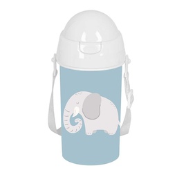 Botella 500ml Apertura Automático Con Pajita Safta Preescolar "elefante"