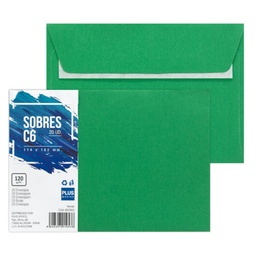 Sobre 114*162mm Verde 20 Uds