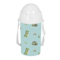 Botella 500ml Apertura Automático Con Pajita Safta Preescolar "dinos"