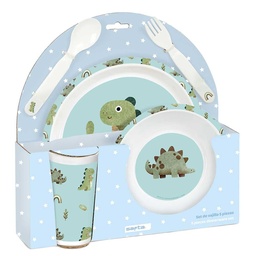 Set De Platos, Cubiertos Y Vaso Safta Preescolar "dinos"
