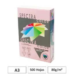 Papel A3 80g 500 Hojas Color Rosa