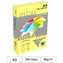 Papel A4 80g 500 Hojas Color Amarillo Pastel