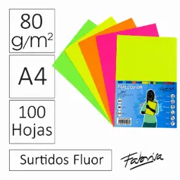 Papel A4 80g 100 Hojas Surtido Fluor