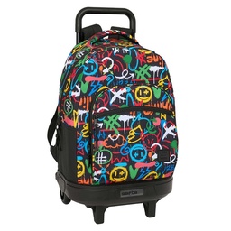 Mochila Grande Con Ruedas Compact Extraíble Safta Graffiti "colors"