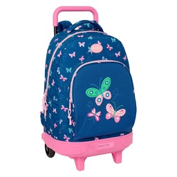 Mochila Grande Con Ruedas Compact Extraíble Blackfit8 "mariposas"