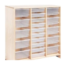 Mueble alto con 20 cajones transparentes (abedul transparente)