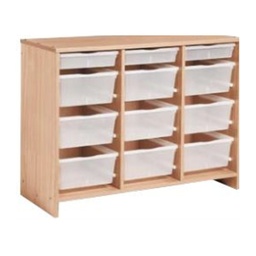 Mueble bajo con 12 cajones transparentes (haya transparente)