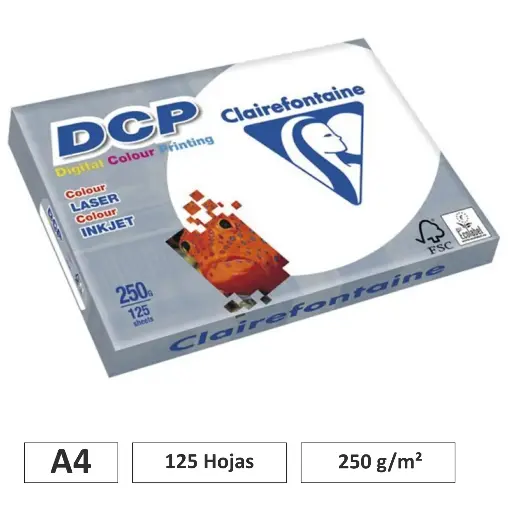 [002292] PAPEL CLAIREFONTAINE DIN A4 250G 125 HOJAS