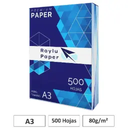 Papel Raylu Paper A3 80g Multiusos 500 Hojas