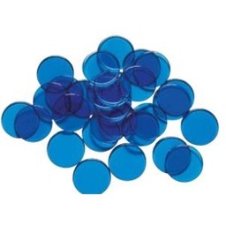Maxifichas azules en plástico transparentes