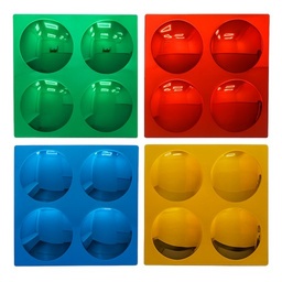 Set de 4 espejos convexos de colores con 4 burbujas