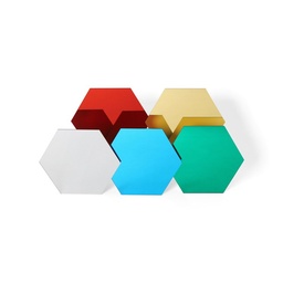 Espejos hexagonales de colores - 5 uds