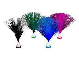 Luces de fibra óptica medianas (25 cm) con base luminosa (pilas no incluidas) (4 uds)