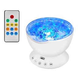 Proyector de olas del océano con sonidos y altavoz (adaptador USB)