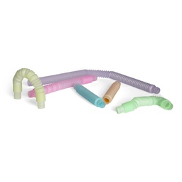 Tubos elásticos antiestrés que brillan en la oscuridad (pack de 6)