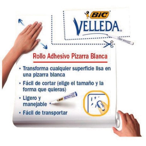 [247683] PIZARRA BLANCA VELLEDA ADHESIVA EN ROLLO 100X67,5 CM BIC