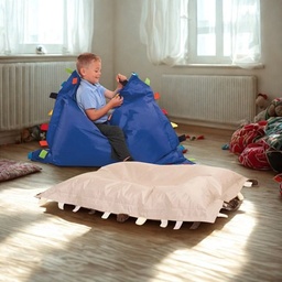 Pack de 2 cojines de suelo - 1 azul, 1 beige