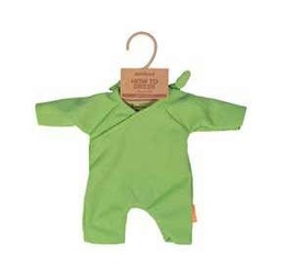 Pijama verde con gorro para muñeco de 32 cm