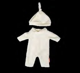 Pijama beige con gorro para muñeco de 38 cm