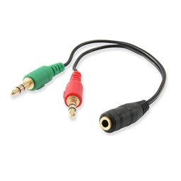 Cable Adaptador Audio Ewent Jack 3,5mm Hembra A 2 Jack Macho
