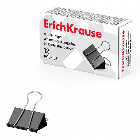 [040180] PINZAS PARA PAPELES ERICHKRAUSE 25 MM CAJA 12 UDS