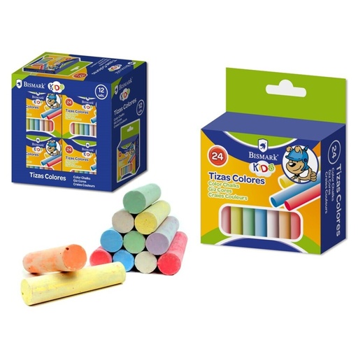[630779] TIZAS DE COLORES BISMARK KIDS 24 UDS
