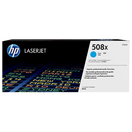 [165839] HP LASERJET M553/M577 TONER 508X CIAN ALTA 9.500 PAGINAS ALTA CAPACIDAD