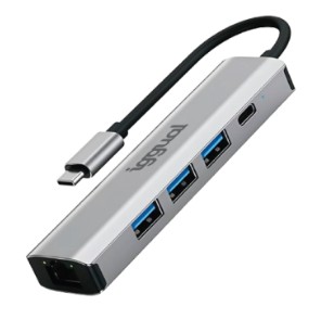 [800506] HUB TIPO C 5 PUERTOS IGGUAL 3×USB+RJ45+TIPO C