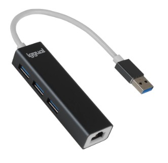 [800505] HUB IGGUAL USB-A 3 PUERTOS USB 3.0+RJ45 GIGABIT 