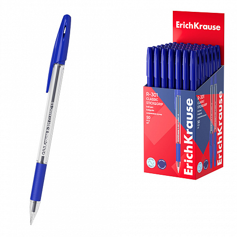[080930] BOLÍGRAFO ERICHKRAUSE R-301 STICK&GRIP 1.0 AZUL 
