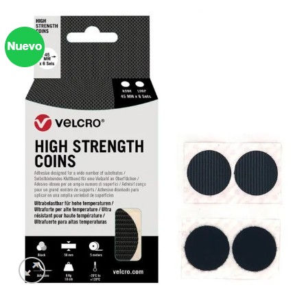 [825450] VELCRO CIERRE EXTRA FUERTE ADHESIVO EN CÍRCULOS Ø45MM