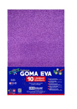 [825412] HOJAS DE GOMA EVA CON PURPURINA UNICOLOR MORADO 40x60