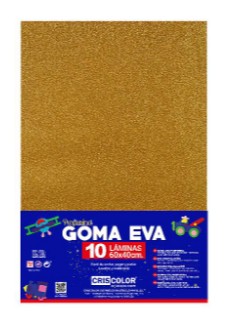[825391] HOJAS DE GOMA EVA CON PURPURINA UNICOLOR ORO 40x60