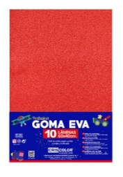 HOJAS DE GOMA EVA CON PURPURINA UNICOLOR ROJO 40x60CM